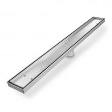 QM Drain 33.500.58 ST - Delmar Series. 58'' Standard length Plain Edge linear drain. Mist (Tile-in) Line. Satin