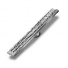 QM Drain 33.100.03 F - Delmar Series.Flange Edge Base.Nami linear drain 28'' x 3 3/8''. Satin Finish.