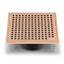 QM Drain 88.100.06 - Lagos Series. Mira Line. 5 3/4'' Square Drain. Bronze fin.