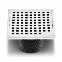 QM Drain 88.100.03 - Lagos Series. Mira Line. 4'' Square Drain. Polished fin.