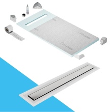 QM Drain SP32.33.500.24F - Shower Pan Curbless Kit 32'' with a 24'' Mist (Tile-in) Linear Drain Flange Ed