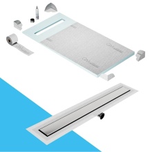 QM Drain SP32.33.500.24FSO - Shower Pan Curbless Kit 32'' with a 24'' Mist (Tile-in) Linear Drain Flange Ed