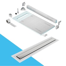 QM Drain SPC32.33.500.24F - Shower Pan Kit 32'' with a 24'' Mist (Tile-in) Linear Drain Flange Edge Framel