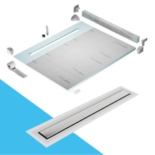 QM Drain SPC80.33.500.58F - Shower Pan Kit 80'' with a 58'' Mist (Tile-in) Linear Drain Flange Edge Framel
