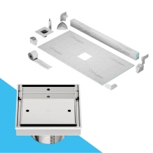 QM Drain SPCC.33.500.04 ST - Center Shower Pan Kit 32'' x 63'' with 4''Mist (Tile-In) Square Drai