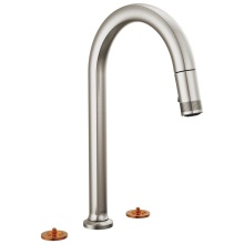 Brizo Canada 62506LF-SSLHP-L - Kintsu® Widespread Pull-Down Faucet with Arc Spout - Less Handles