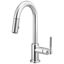 Brizo Canada 63943LF-PC - Litze® Pull-Down Prep Faucet with Arc Spout - Knurled Handle