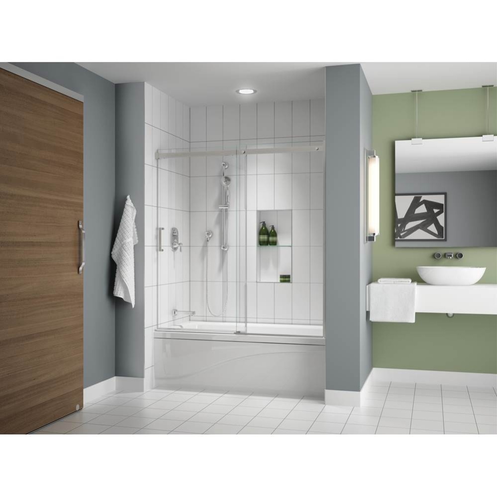 APOLLO 6MM TUB 60''W/60''H/BRUSHED NICKEL/CLR/SRT