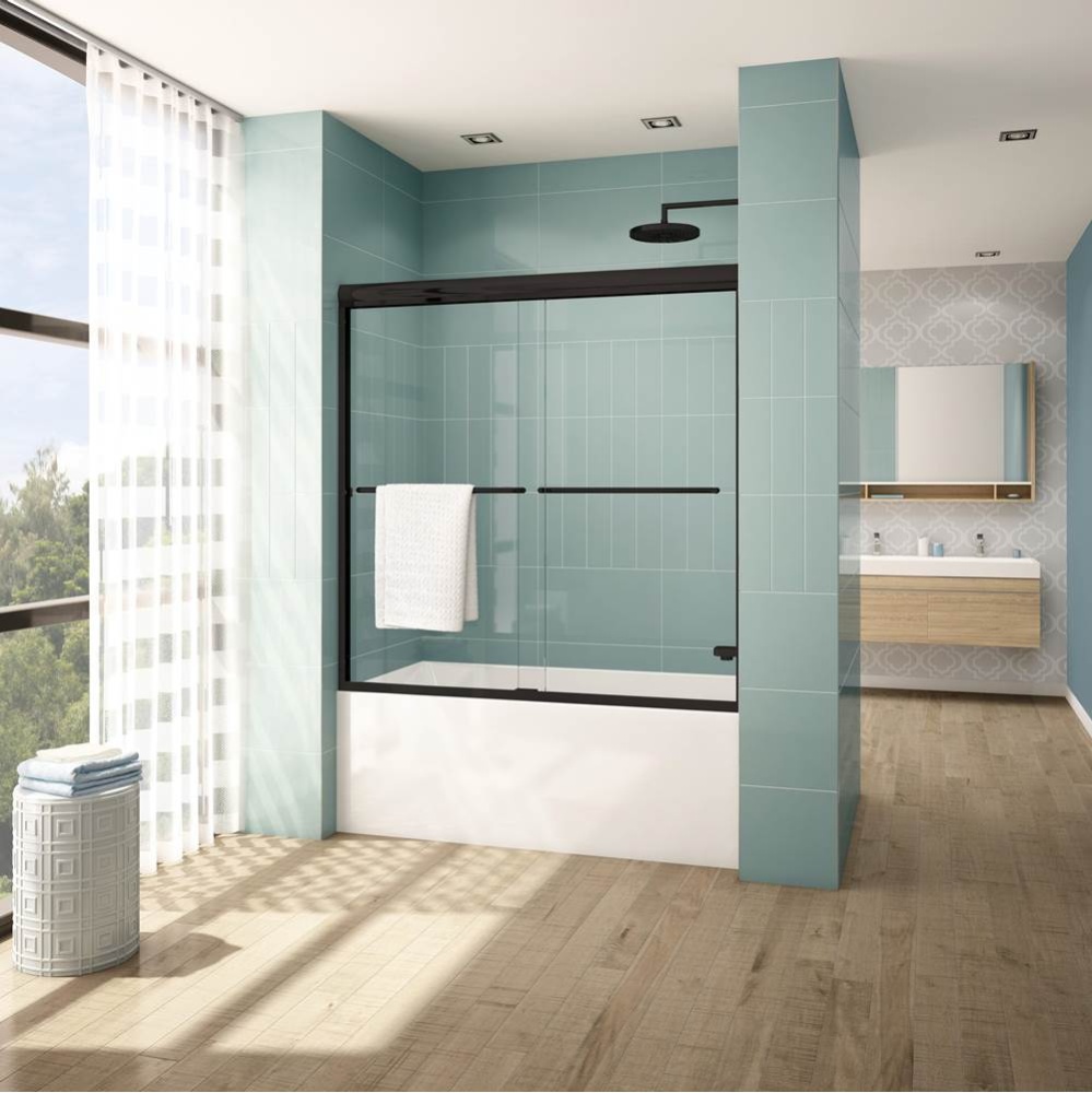 CORDOBA PLUS TUB/56-60/MATTE BLACK/CLEAR GLASS/ SEKUR+