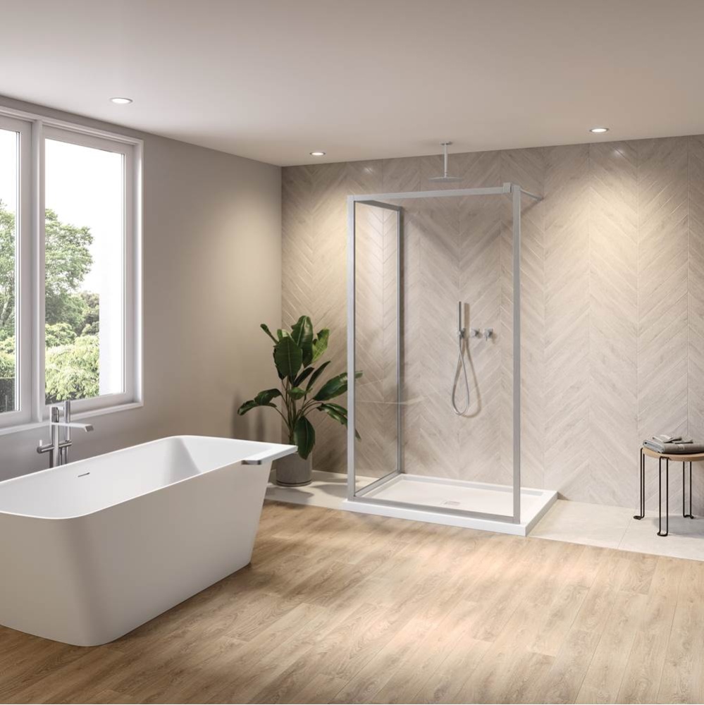 ELERA SHIELD 2 SIDED CORNER 28X32/BRUSHED NICKEL/SEKUR+