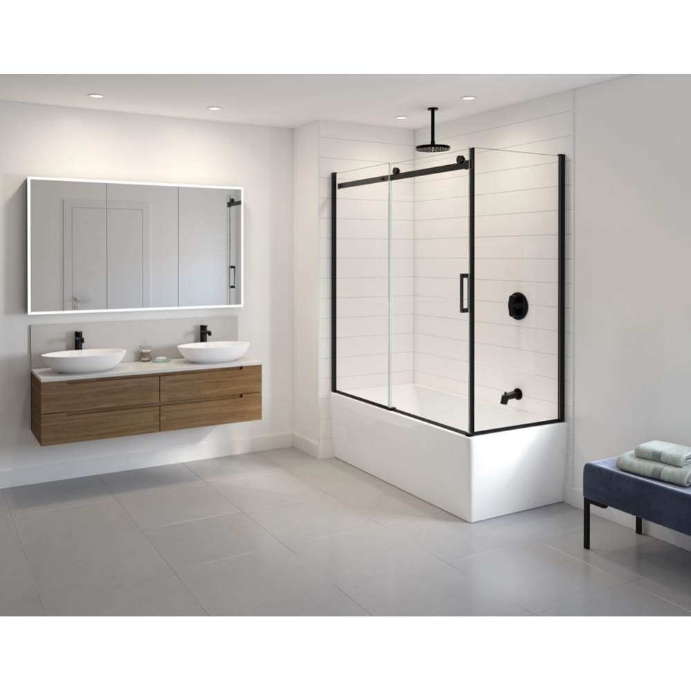 HORIZON TUB 60 x 30/MATTE BLACK/RIGHT/SEKUR+
