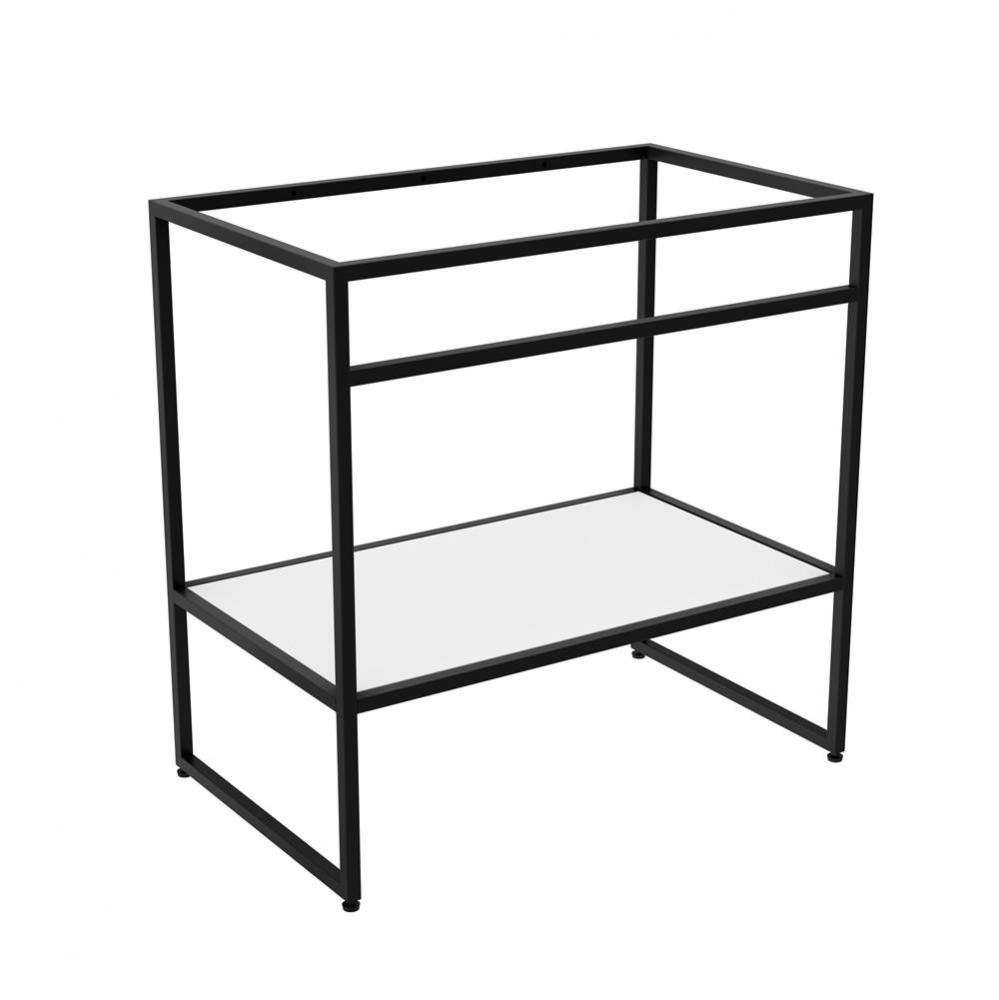 LUNA STAK TRIO VANITY FREESTANDING BLACK FRAME 32''WHITESHELF