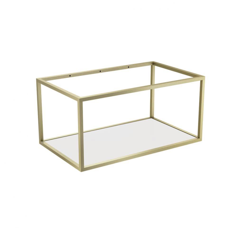 LUNA STAK DUO VANITY WALLMOUNT BRUSHED GOLD FRAME 32'' WHITE SHELF