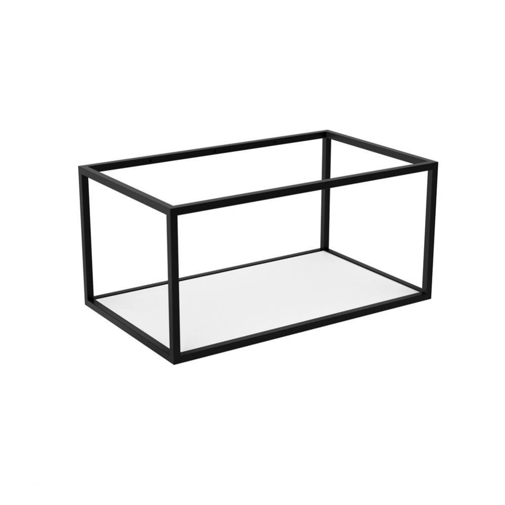 LUNA STAK DUO VANITY WALLMOUNT BLACK FRAME 32'' WHITE SHELF