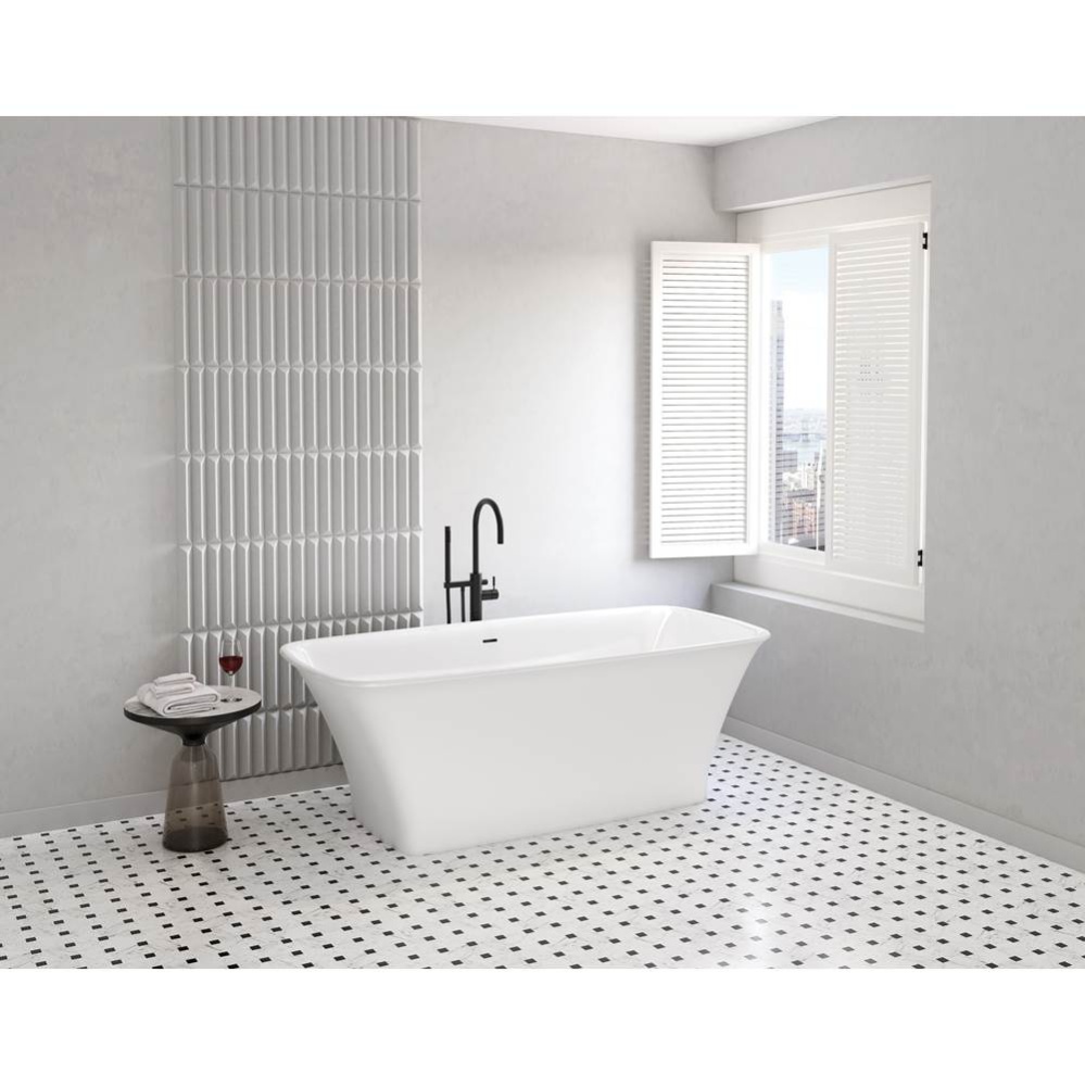 ARIA STONE LYS TUB, 6631, WHITE GLOSS INT/MAT EXT