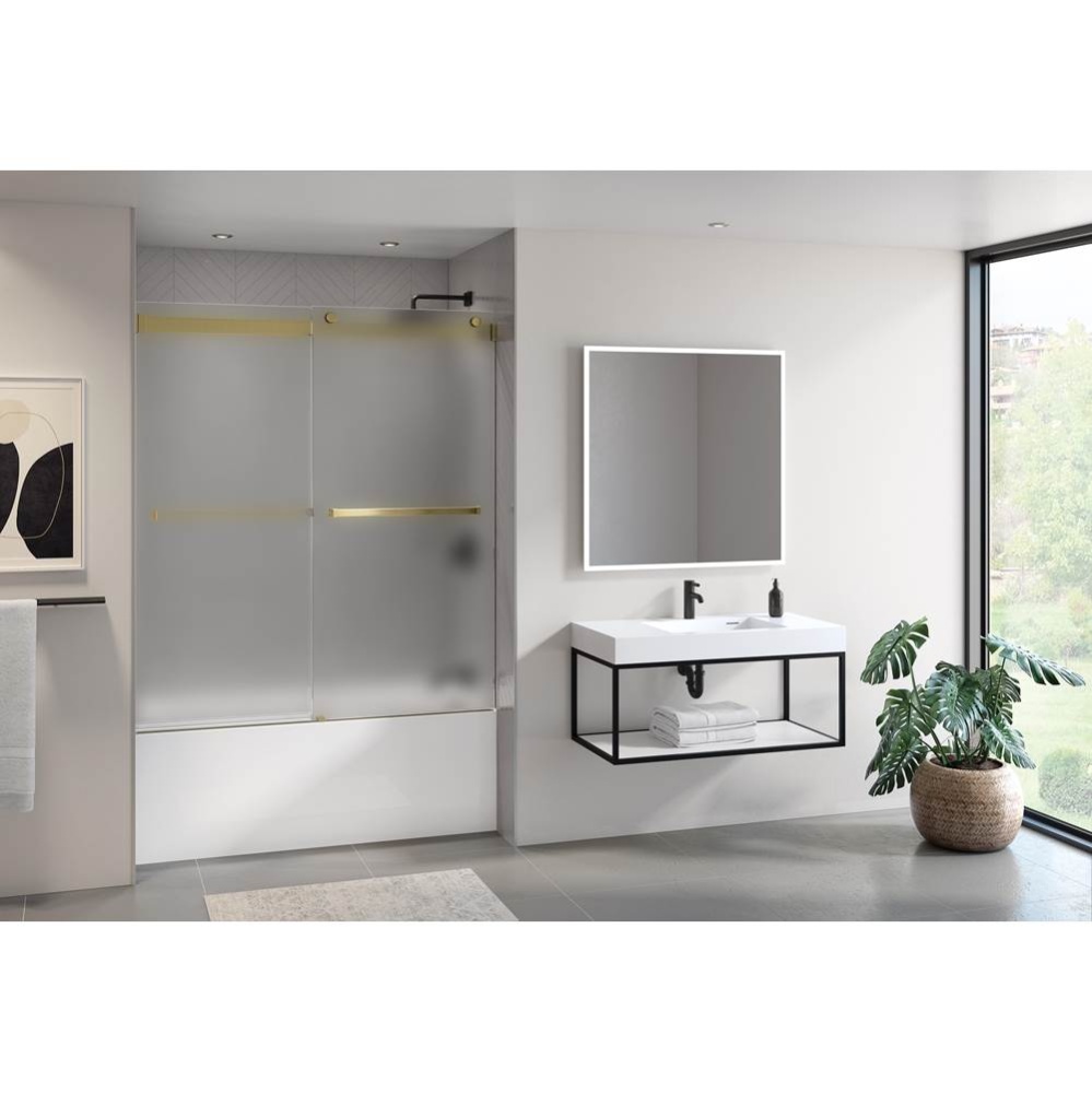 GEMINI PLUS TUB 60''/BRUSHED GOLD/10MM/MIST SKR+