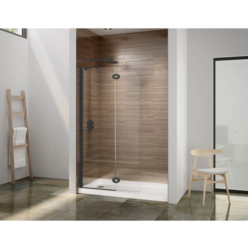 EVOLUTION ROUND SHOWER SHIELD/33x79/MATTE BLACK/OVAL HINGE