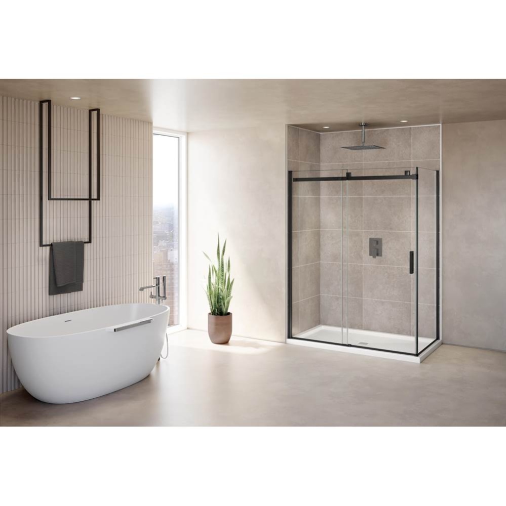 SKYLINE TUB 60 x 30/MATTE BLACK/LEFT/SEKUR+