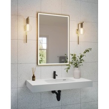 Fleurco Canada MFA2136-12 - ARTUS FRAMED MIRROR 21'' W x 36'' H +DEFOG +LIGHT, GOLD