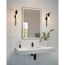 Fleurco Canada MFA2436-15 - ARTUS FRAMED MIRROR 24'' W x 36'' H +DEFOG +LIGHT, GUN METAL