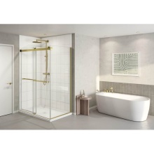 Fleurco Canada NPUS4832R-12-40 - GEMINI PLUS 2 SIDED/48 X 32 RIGHT/BRUSHED GOLD/10MM/SEKUR+