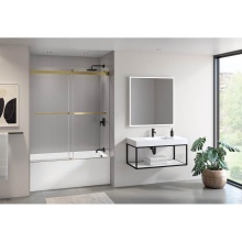 Fleurco Canada NPST65-12-40 - GEMINI PLUS TUB 65''/BRUSHED GOLD/10MM/SEKUR+