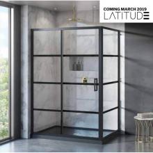 Fleurco Canada LA24832-33-43-79 - LATITUDE 2-SIDED/48''X32''/79''H/8MM/MAT BLK/CLR/BLK STRIPE