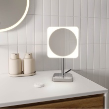 Fleurco Canada MVZ8-FS-SR-11 - VIZO MAKEUP MIRROR/FREE STANDING/8''/RD FRAME&SQ MIRROR/CHROME