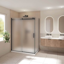 Fleurco Canada NHS248R36R-33-80-79 - HORIZON 2SIDED/48x36/R INL x R RET/MATTE BLACK/79H/MIST SKR+