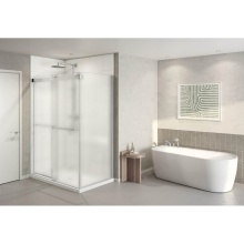 Fleurco Canada NPUS4836L-25-80 - GEMINI PLUS 2 SIDED/48X36 LEFT/BRUSHED NICKEL/10MM/MIST SKR+