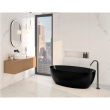 Fleurco Canada BVO5531-33MG - ARIA VOCE TUB/5531/MATTE BLK EXT/GLOSS BLK INT/BLK DRAIN COV