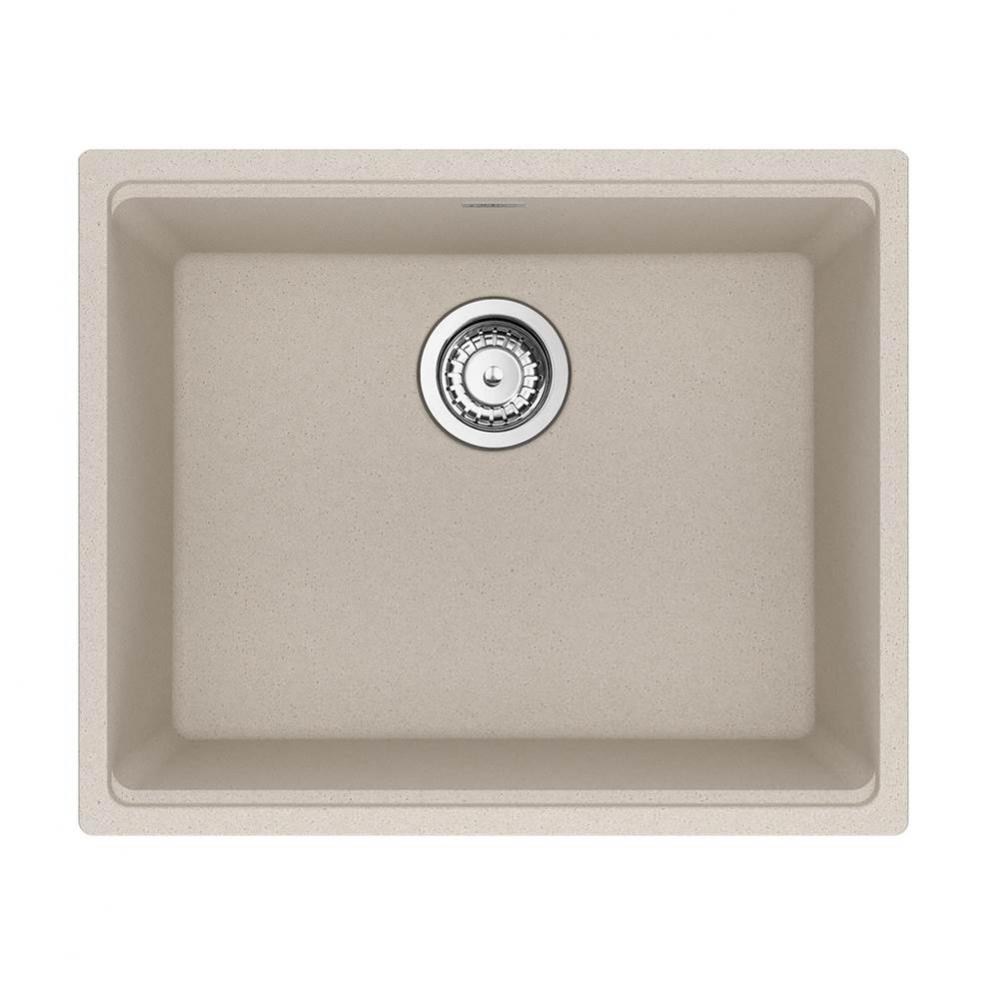 Franke Maris Undermount 21.7-in x 17.8-in Fragranite Single Bowl Kitchen Sink in Champagne