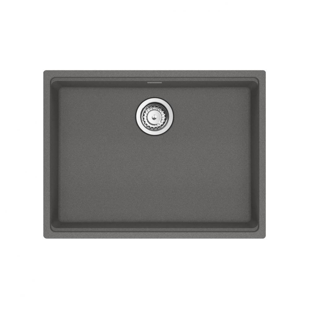 Franke Maris Undermount 25-in x 18.94-in Fragranite ADA Single Bowl Sink in Stone Grey