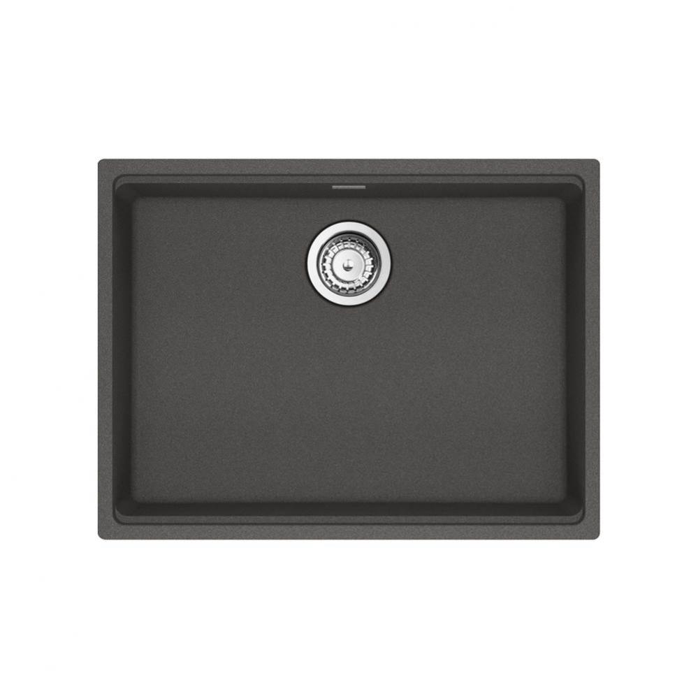 Franke Maris Undermount 25-in x 18.94-in Fragranite ADA Single Bowl Sink in Slate Grey