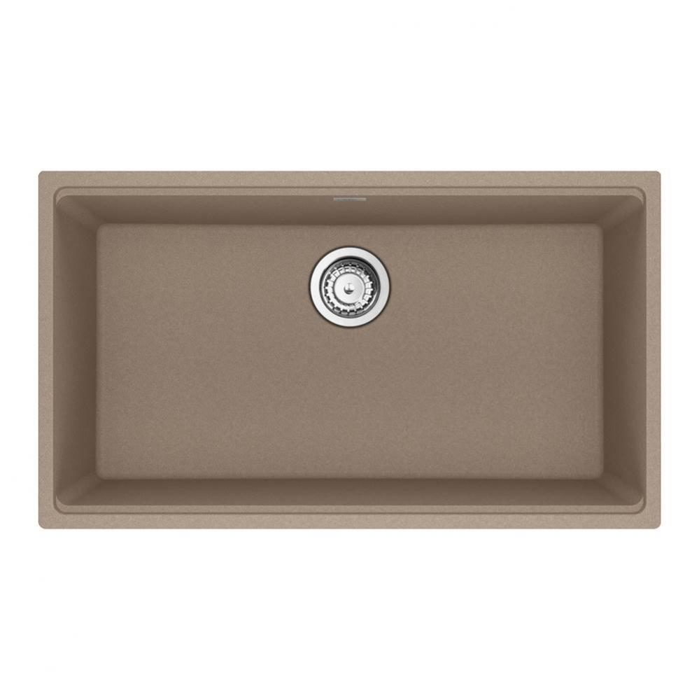 Franke Maris Undermount 31-in x 17.81-in Fragranite Single Bowl Kitchen Sink in Oyster