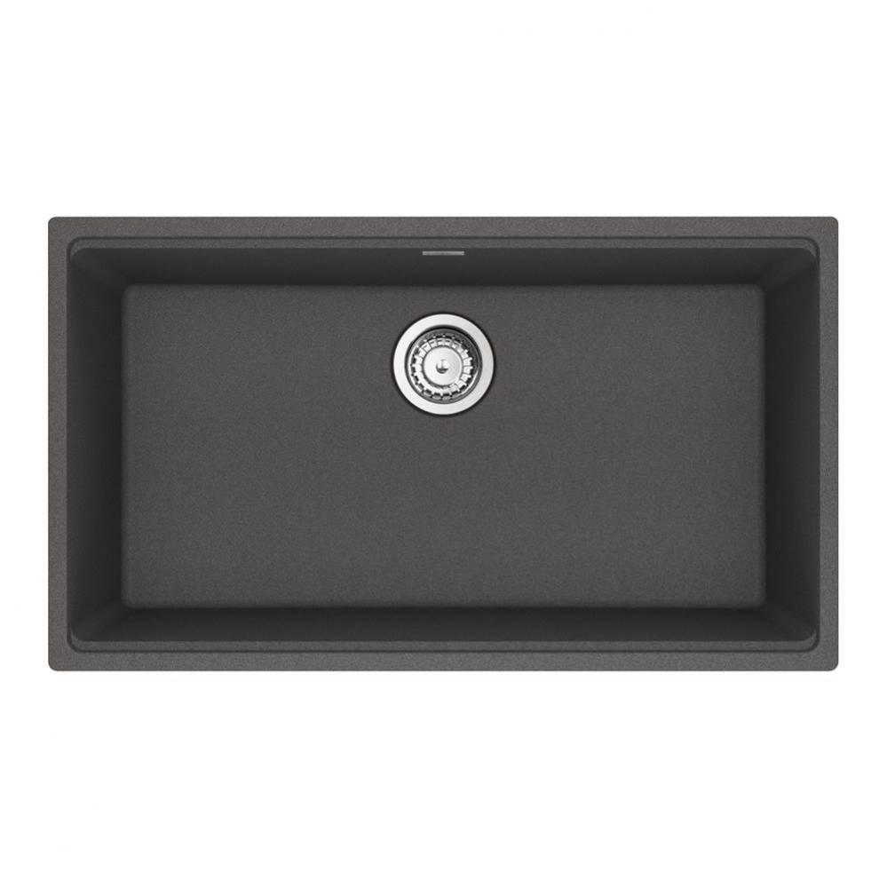 Franke Maris Undermount 31-in x 17.81-in Fragranite Single Bowl Kitchen Sink in Slate Grey