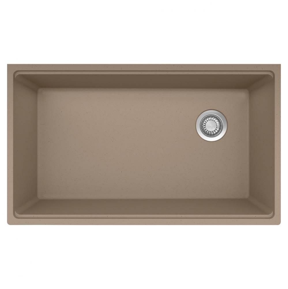 Franke Maris Undermount 33-in x 19.31-in Fragranite Single Bowl Kitchen Sink in Oyster