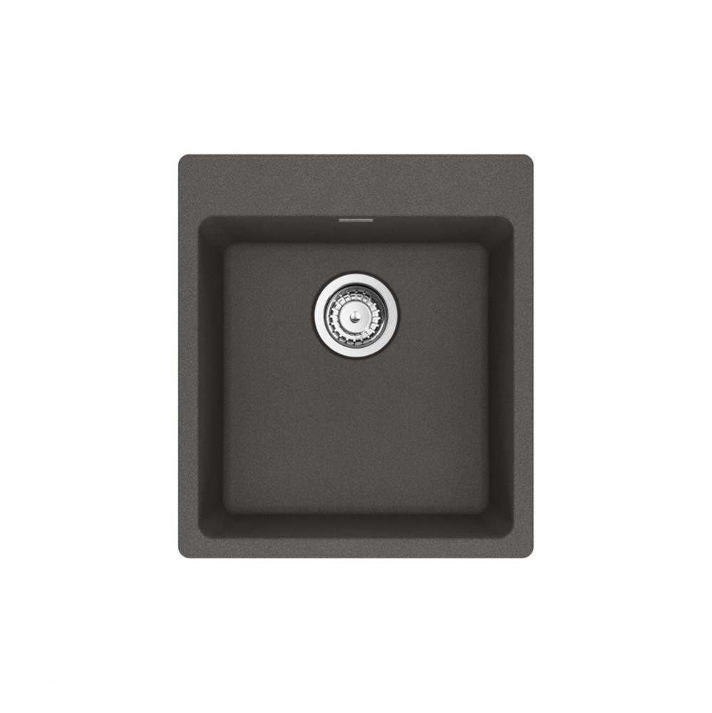 Franke Maris Dual Mount 17.31-in x 19.69-in Fragranite Single Bowl Bar / Prep Sink in Slate Grey