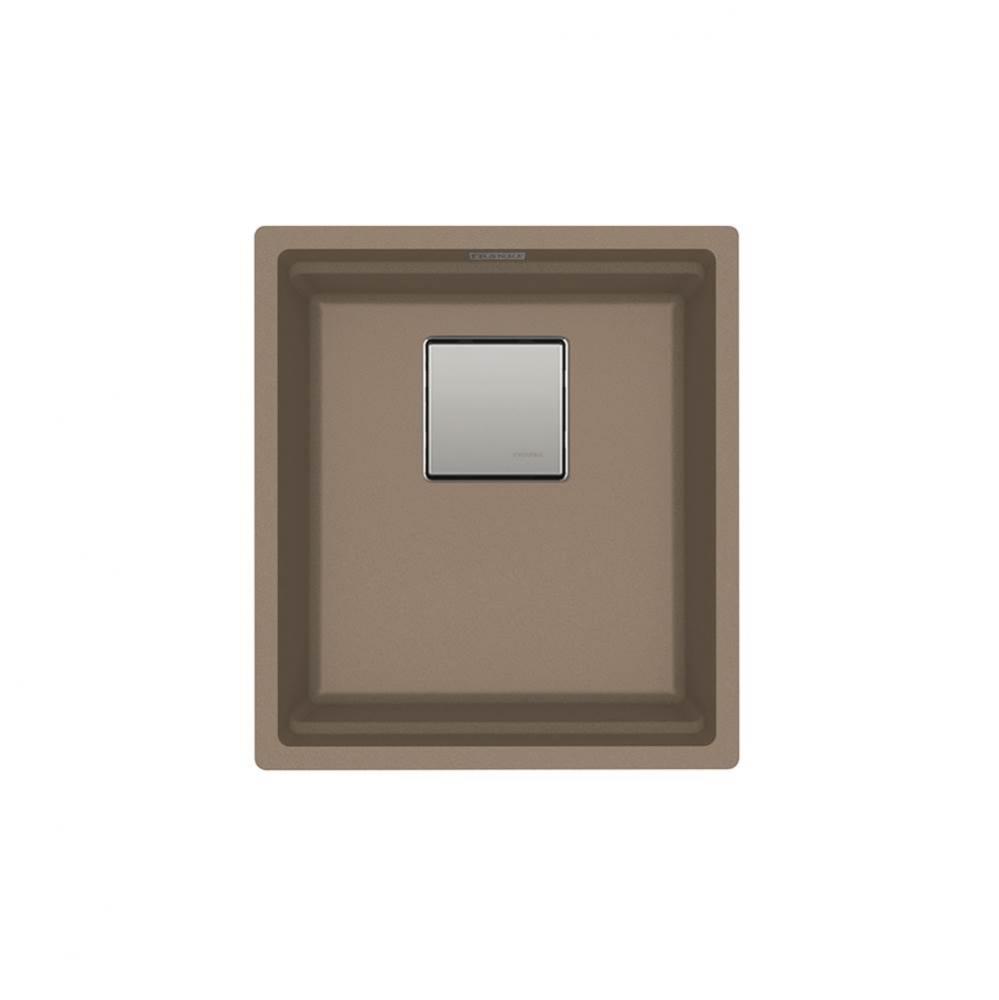 Franke Peak 16.1-in. x 18.1-in. Fragranite Undermount Single Bowl Kitchen Sink in Oyster