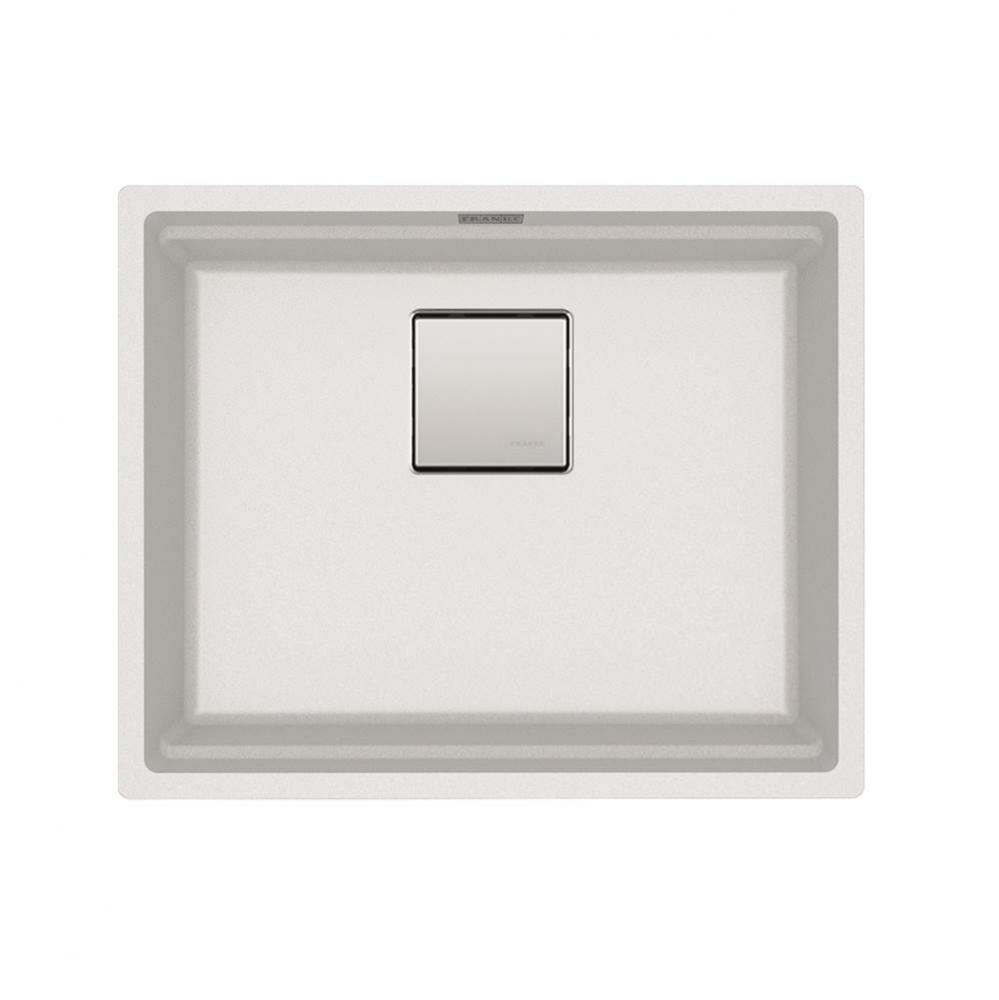 Franke Peak 22.1-in. x 18.1-in. Fragranite Undermount Single Bowl Kitchen Sink in Polar White
