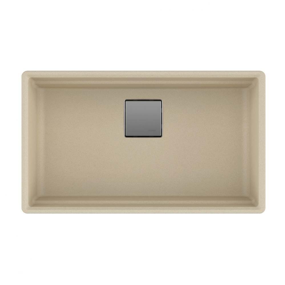 Franke Peak 32.0-in. x 18.8-in. Fragranite Undermount Single Bowl Kitchen Sink in Champagne