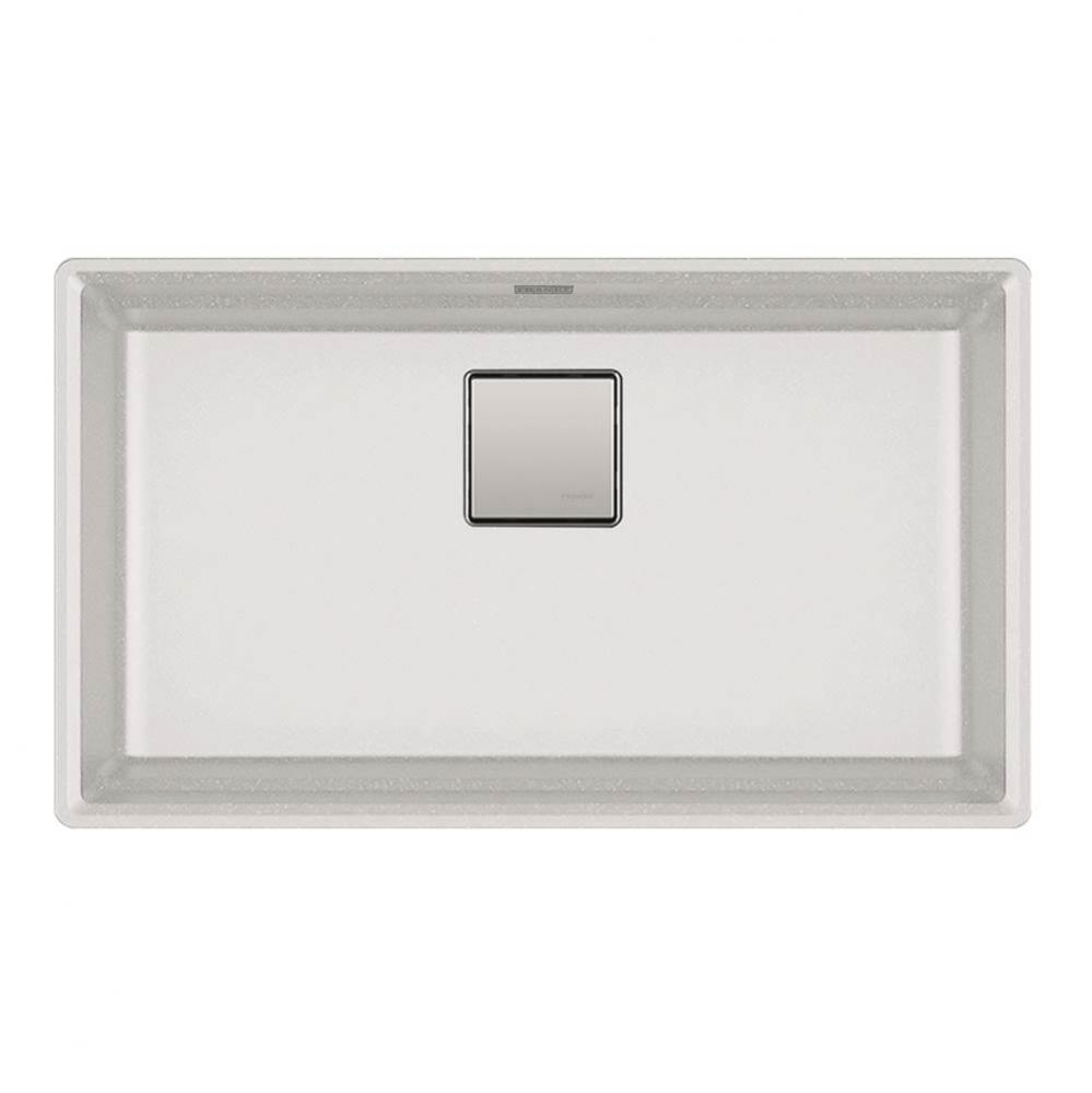 Franke Peak 32.0-in. x 18.8-in. Fragranite Undermount Single Bowl Kitchen Sink in Polar White