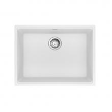 Franke Residential Canada MAG11023-PWT-S - Franke Maris Undermount 25-in x 18.94-in Fragranite Single Bowl Kitchen Sink in Polar White