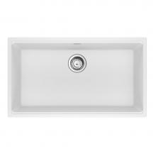 Franke Residential Canada MAG11029-PWT-S - Franke Maris Undermount 31-in x 17.81-in Fragranite Single Bowl Kitchen Sink in Polar White