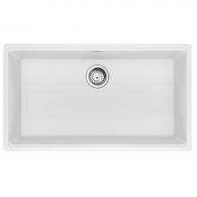 Franke Residential Canada MAG11031-PWT-S - Franke Maris Undermount 33-in x 18.94-in Fragranite Single Bowl Kitchen Sink in Polar White