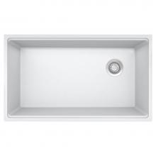 Franke Residential Canada MAG11031OW-PWT-S - Franke Maris Undermount 33-in x 19.31-in Fragranite Single Bowl Kitchen Sink in Polar White