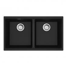 Franke Residential Canada MAG1201414-MBK-S - Franke Maris Undermount 31-in x 17.81-in Fragranite Double Bowl Kitchen Sink in Matte Black