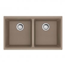 Franke Residential Canada MAG1201414-OYS-S - Franke Maris Undermount 31-in x 17.81-in Fragranite Double Bowl Kitchen Sink in Oyster
