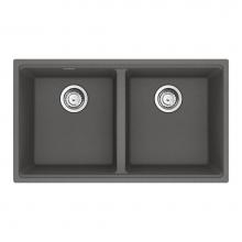 Franke Residential Canada MAG1201414-SHG-S - Franke Maris Undermount 31-in x 17.81-in Fragranite Double Bowl Kitchen Sink in Stone Grey