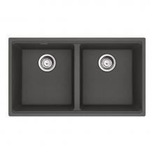 Franke Residential Canada MAG1201414-SLG-S - Franke Maris Undermount 31-in x 17.81-in Fragranite Double Bowl Kitchen Sink in Slate Grey